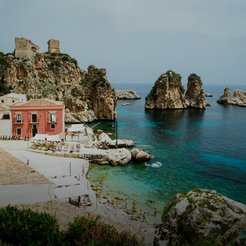 Sicilian coastline at golden hour
