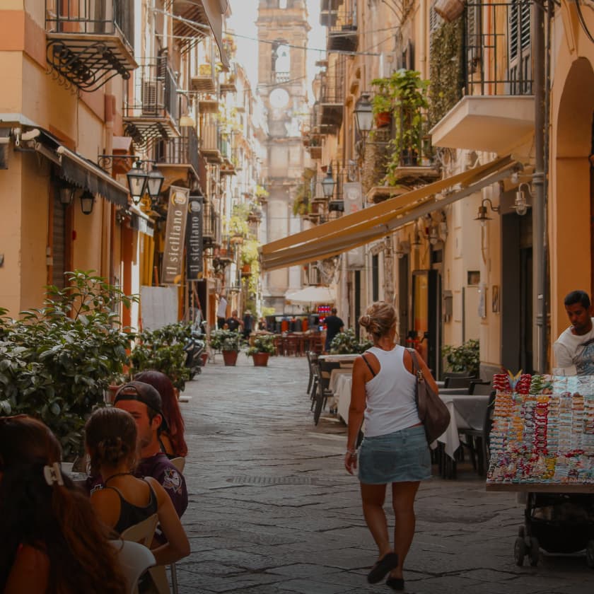 A baroque street in a Sicilian town